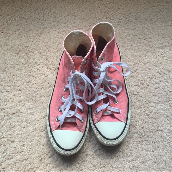 coral high top converse